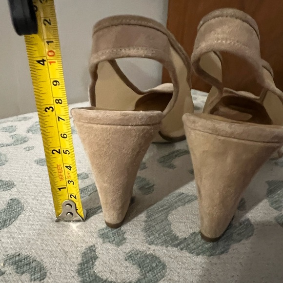 Walter Steiger Italy Suede Mesh Tan Slingback Kitten Heels Women’s SZ 7.5 - Picture 13 of 13